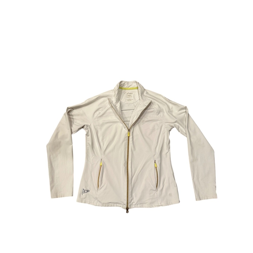 Clover by Bobby Jones‎ Womens White Performance Full Zip Golf Jacket Large